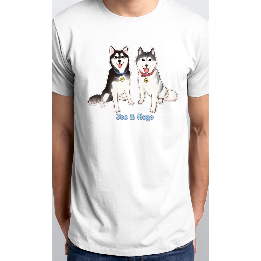 Husky Hugo & Joe 大卡通圖形設計短袖T-Shirt 2023(男裝) Husky Hugo