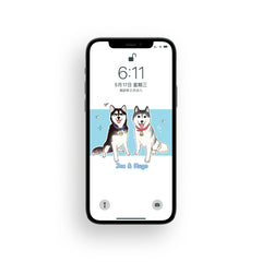 Husky Joe & Hugo 手機背景圖