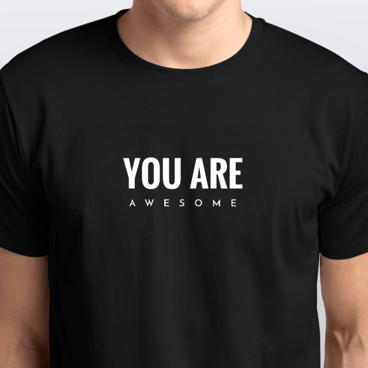 You are Awesome 短袖黑色T-Shirt(男裝) Duncan Si Channel 恆藝網上商城