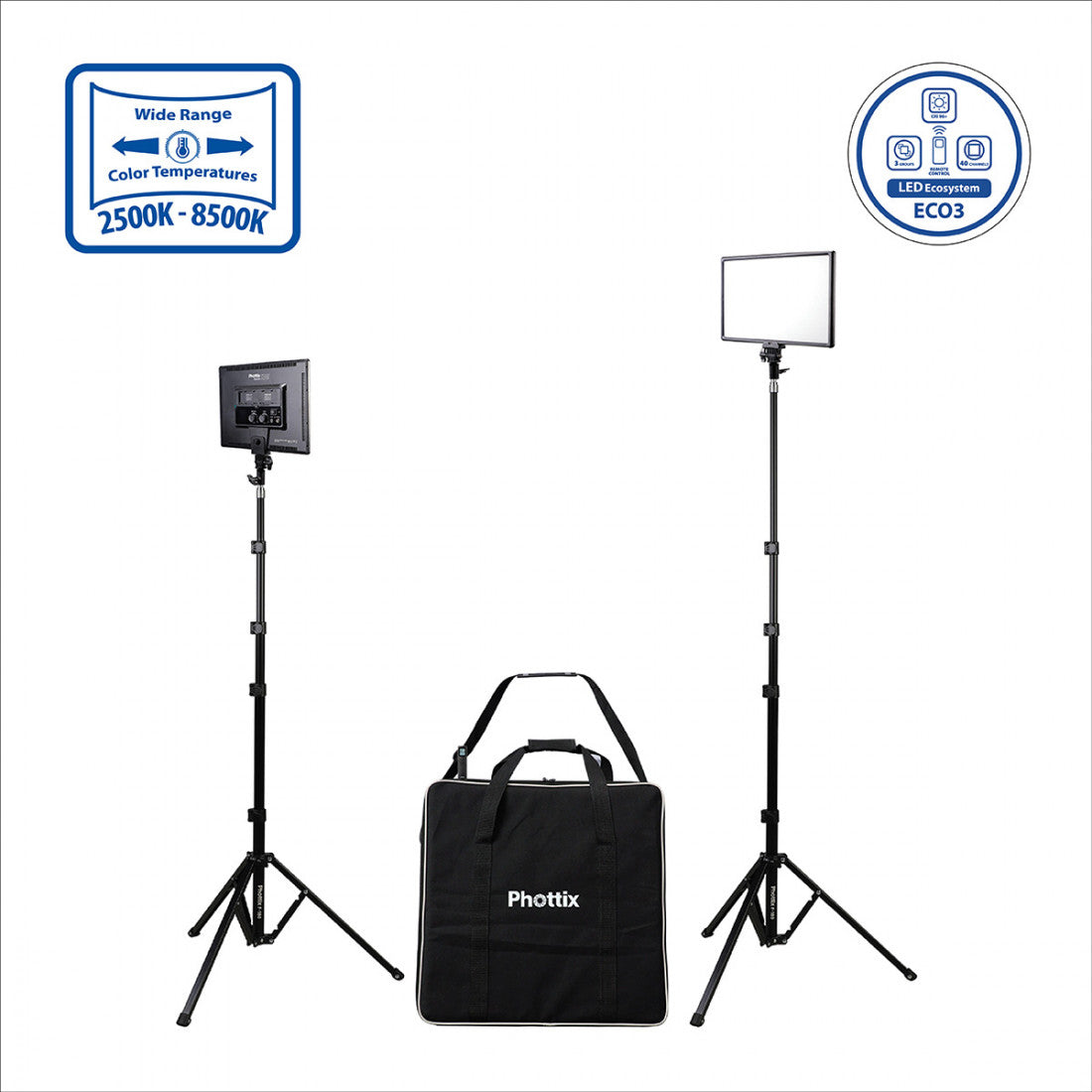 Phottix Nuada S3A LED Video Twin Kit Light LED攝影燈雙燈套裝 Phottix 恆藝網上商城