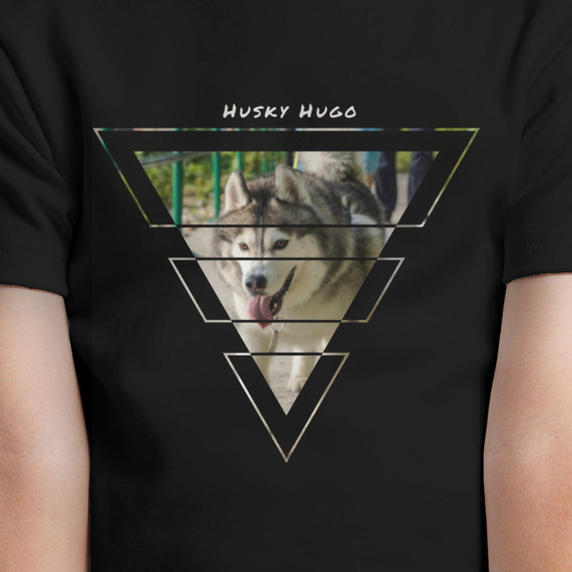 Husky Hugo 三角圖形設計2 短袖黑色T-Shirt 2021(童裝) Husky Hugo 恆藝網上商城