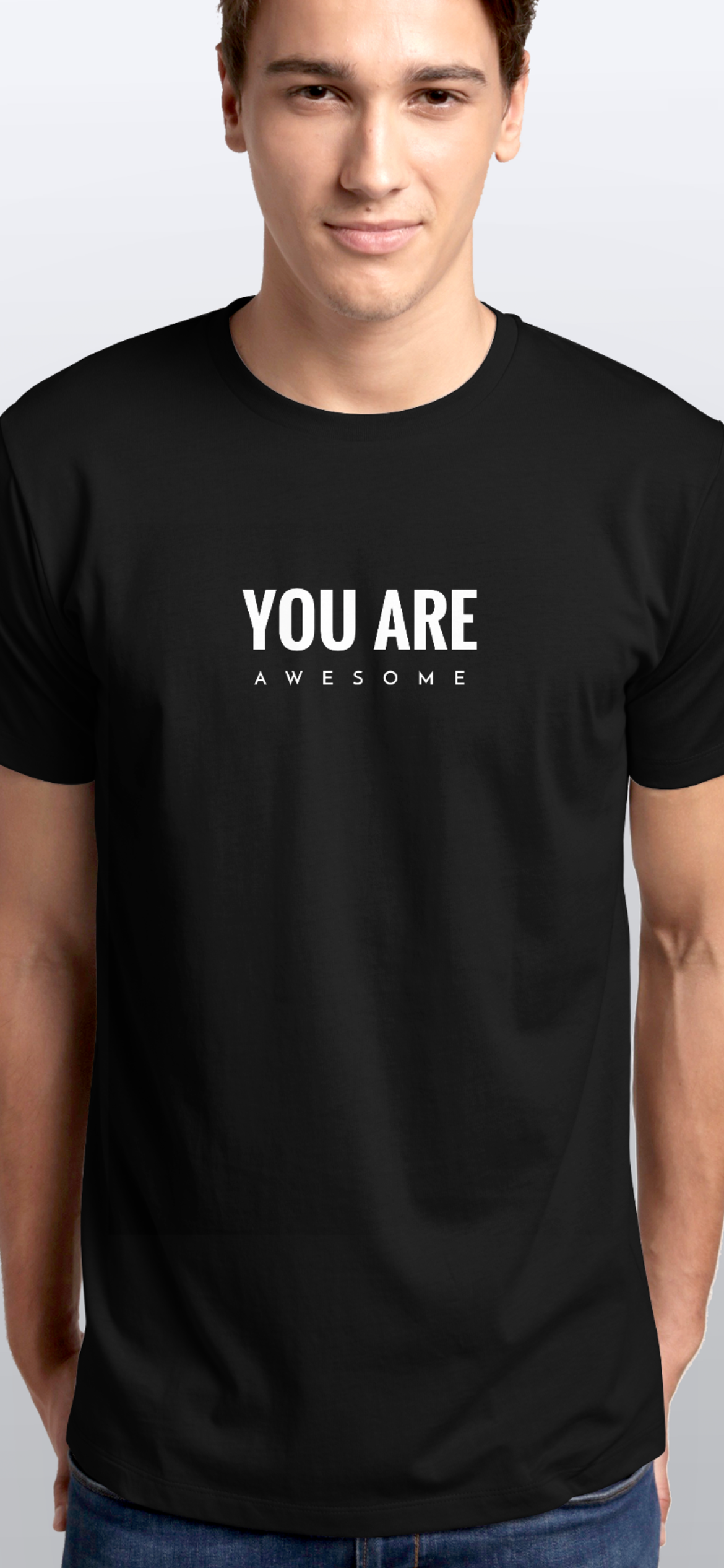 You are Awesome 短袖黑色T-Shirt(男裝) Duncan Si Channel