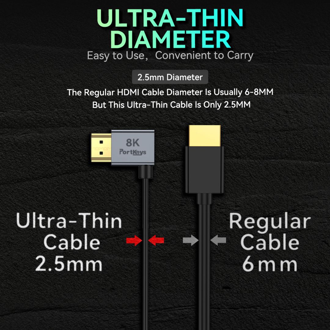 Portkeys 8K 超高清 HDMI 2.1 傳輸線套裝 (30cm+1M) Portkeys
