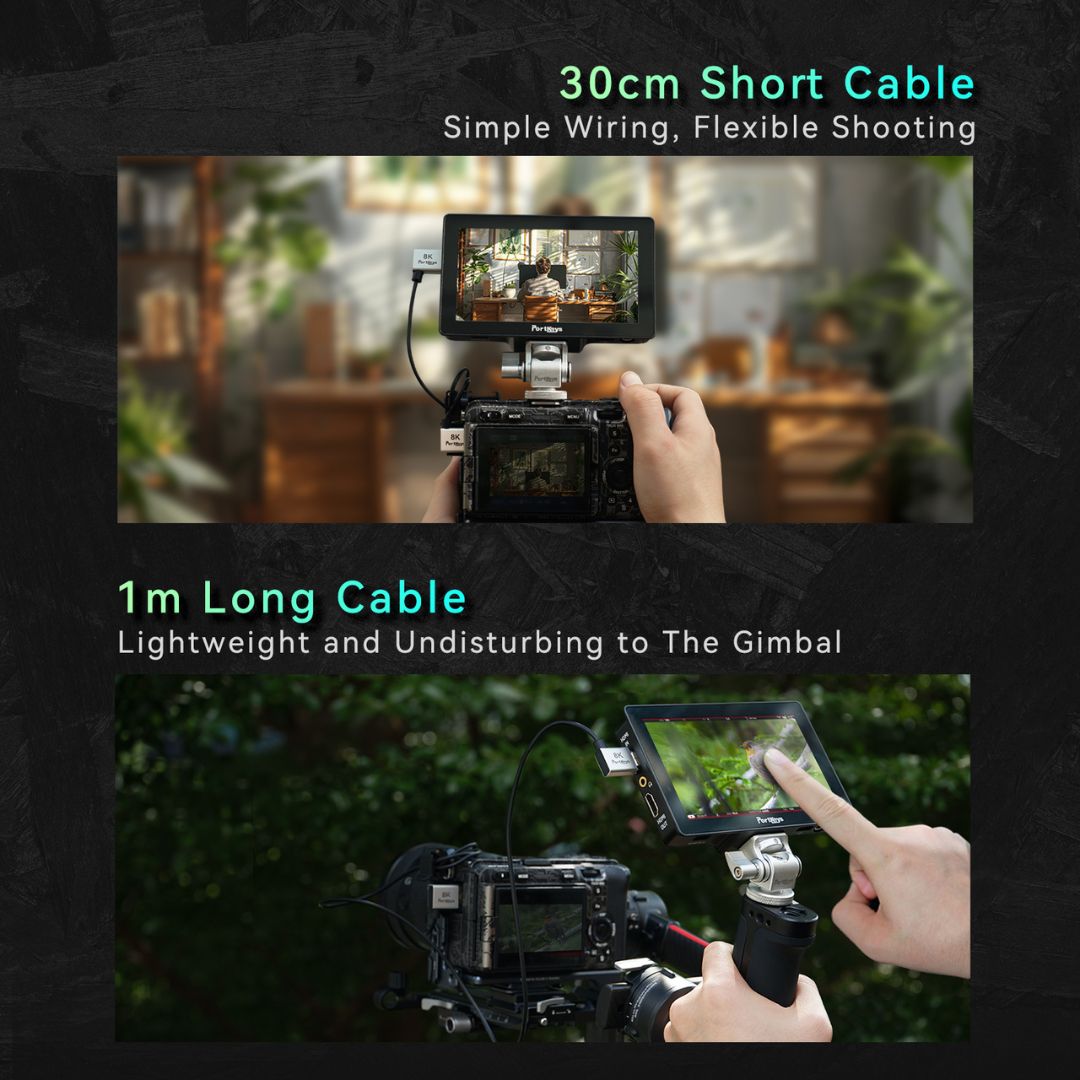 Portkeys 8K 超高清 HDMI 2.1 傳輸線套裝 (30cm+1M) Portkeys