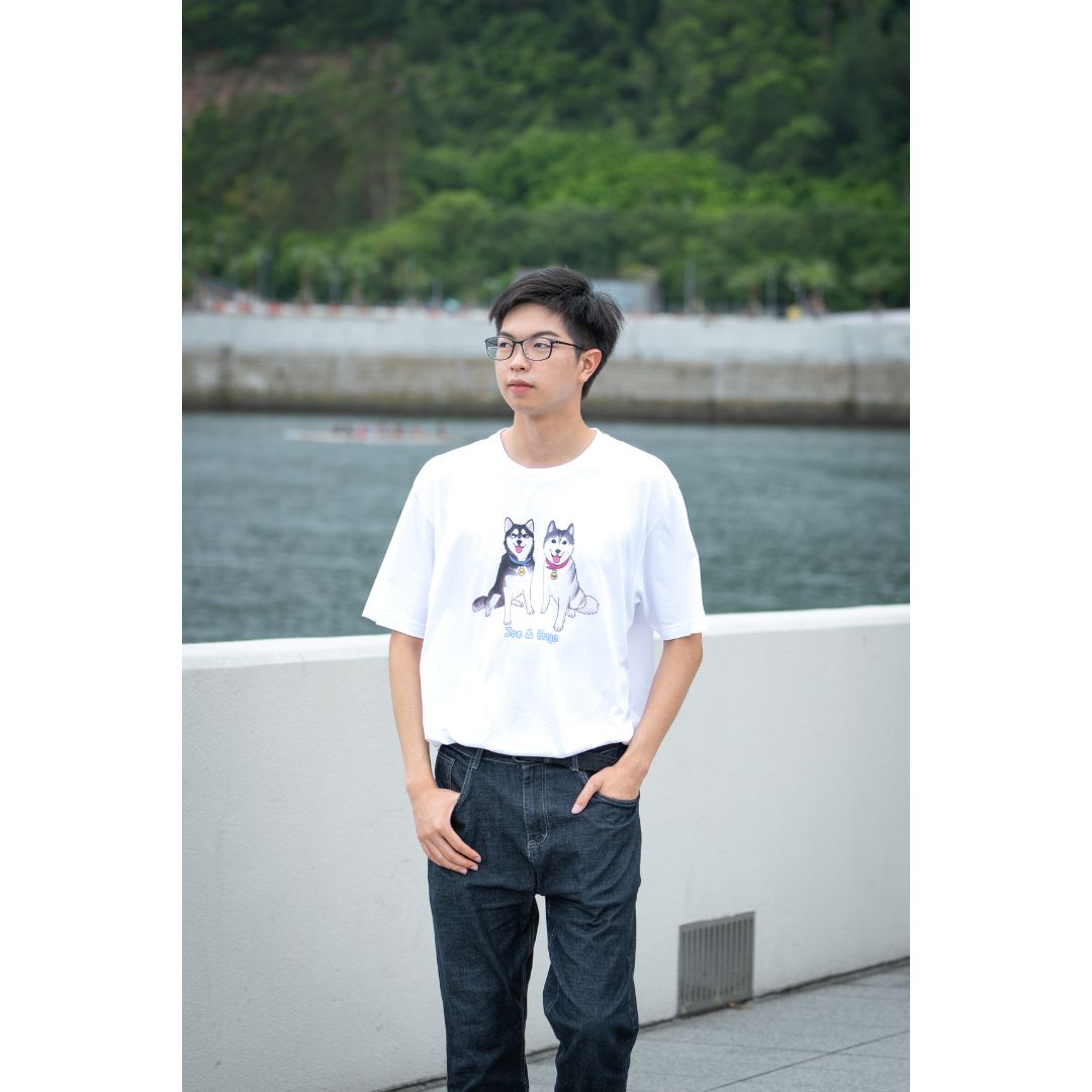 Husky Hugo & Joe 大卡通圖形設計短袖T-Shirt 2023(女裝) Husky Hugo