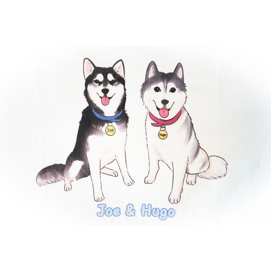 Husky Hugo & Joe 大卡通圖形設計短袖T-Shirt 2023(女裝) Husky Hugo