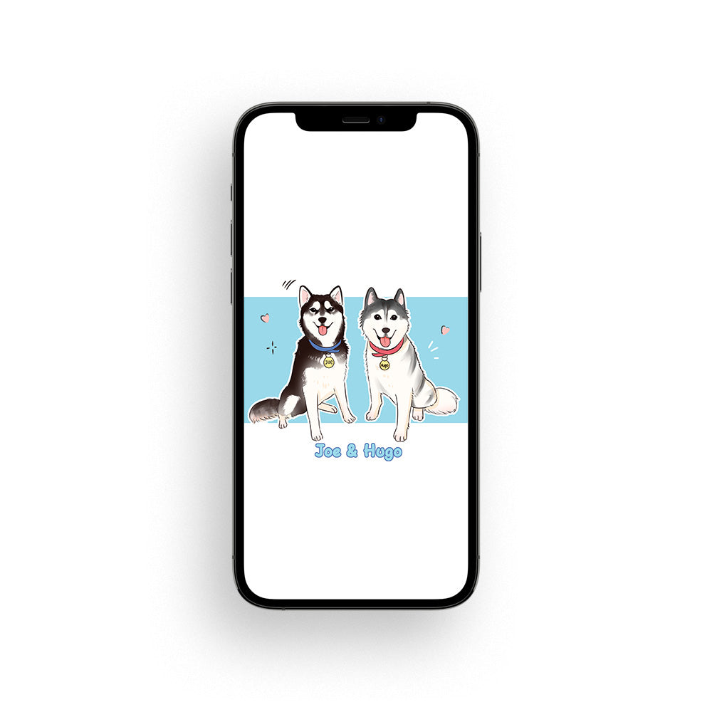 Husky Joe & Hugo 手機背景圖 Husky Hugo