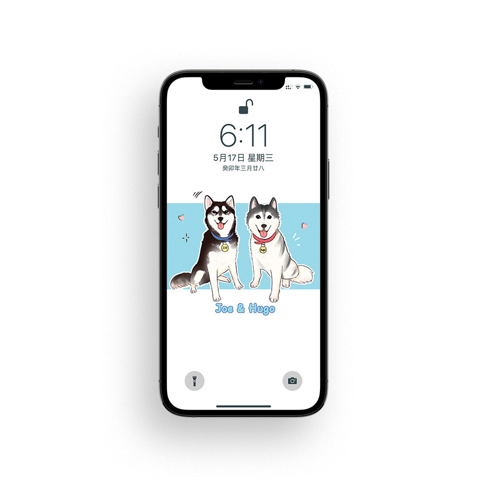 Husky Joe & Hugo 手機背景圖 Husky Hugo