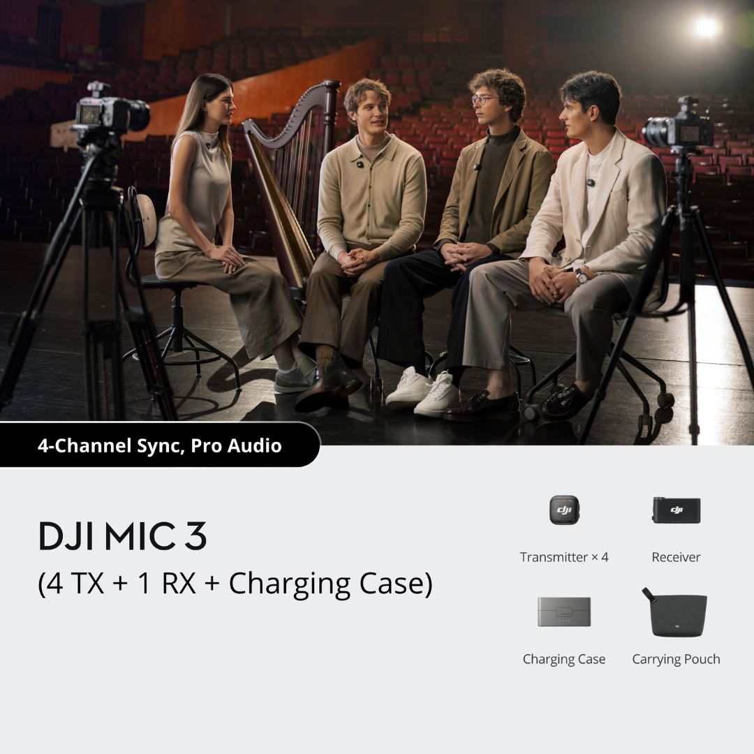 DJI Mic 3 無線麥克風（四發一收，含充電盒）