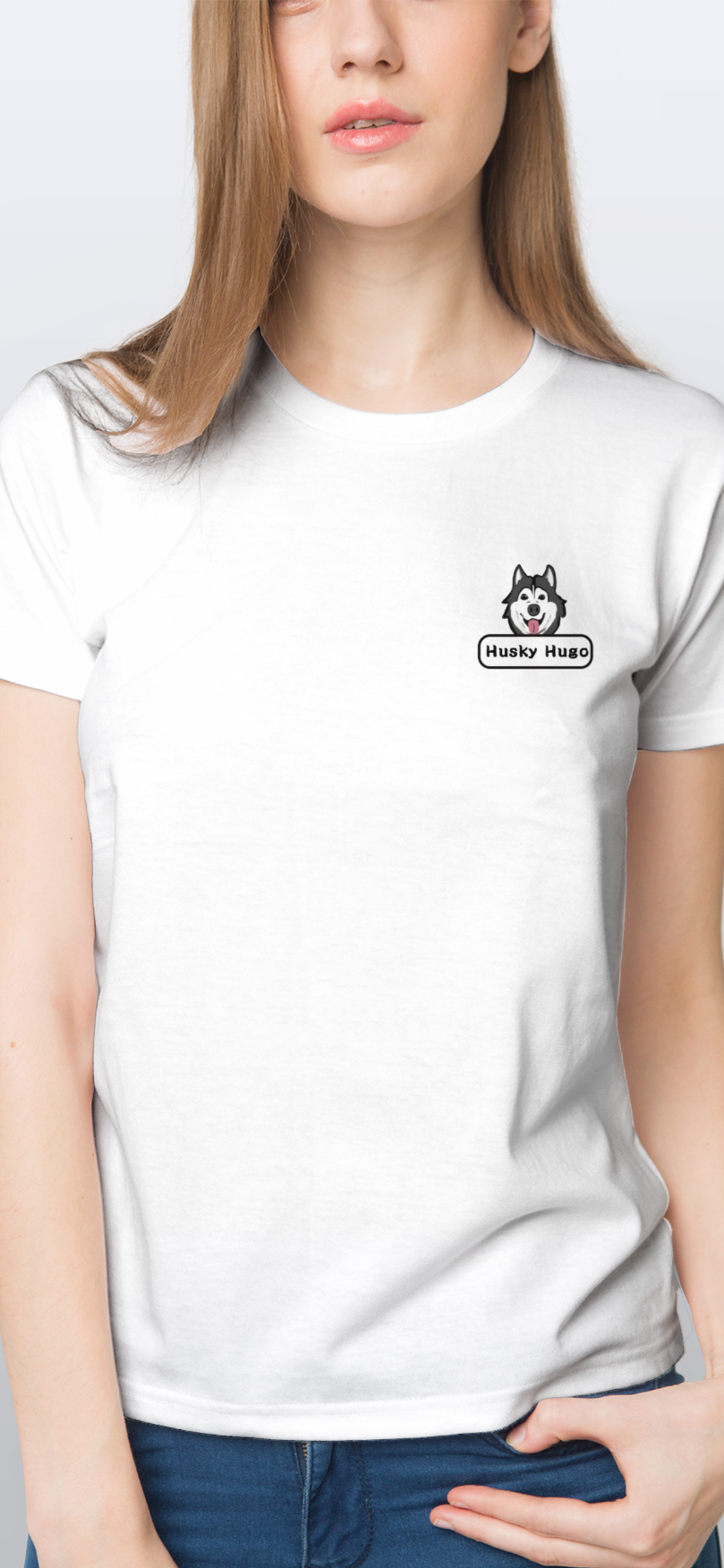Husky Hugo 卡通圖形設計連名牌 短袖T-Shirt 2021(女裝) Husky Hugo