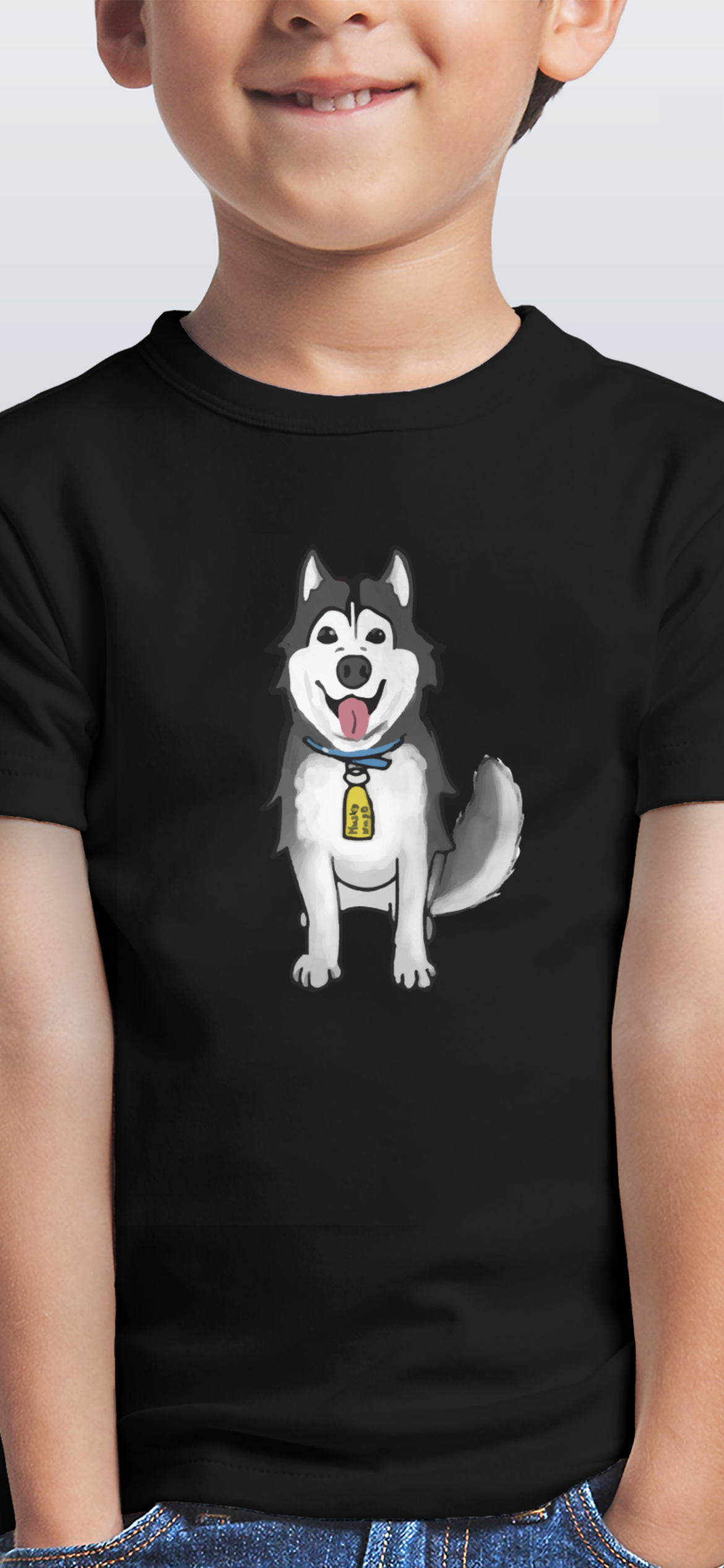 Husky Hugo 卡通圖形設計連名牌 短袖T-Shirt 2021(童裝) Husky Hugo