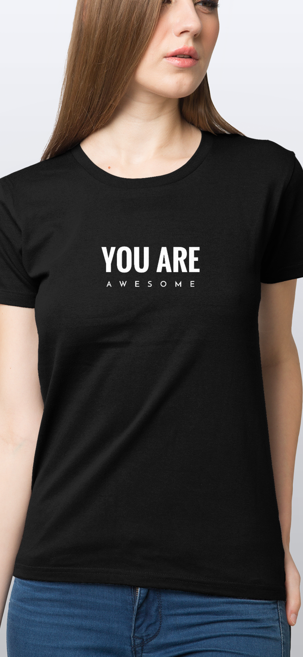 You are Awesome 短袖黑色T-Shirt(女裝) Duncan Si Channel