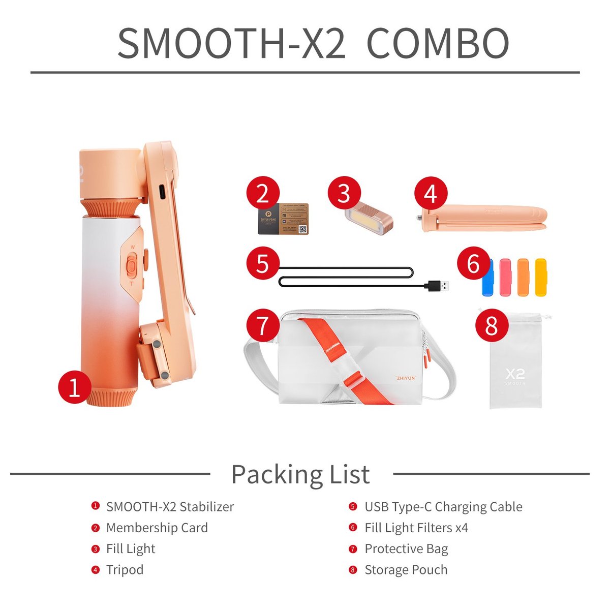 Zhiyun Smooth X2 Combo 手機穩定器套裝 Zhiyun
