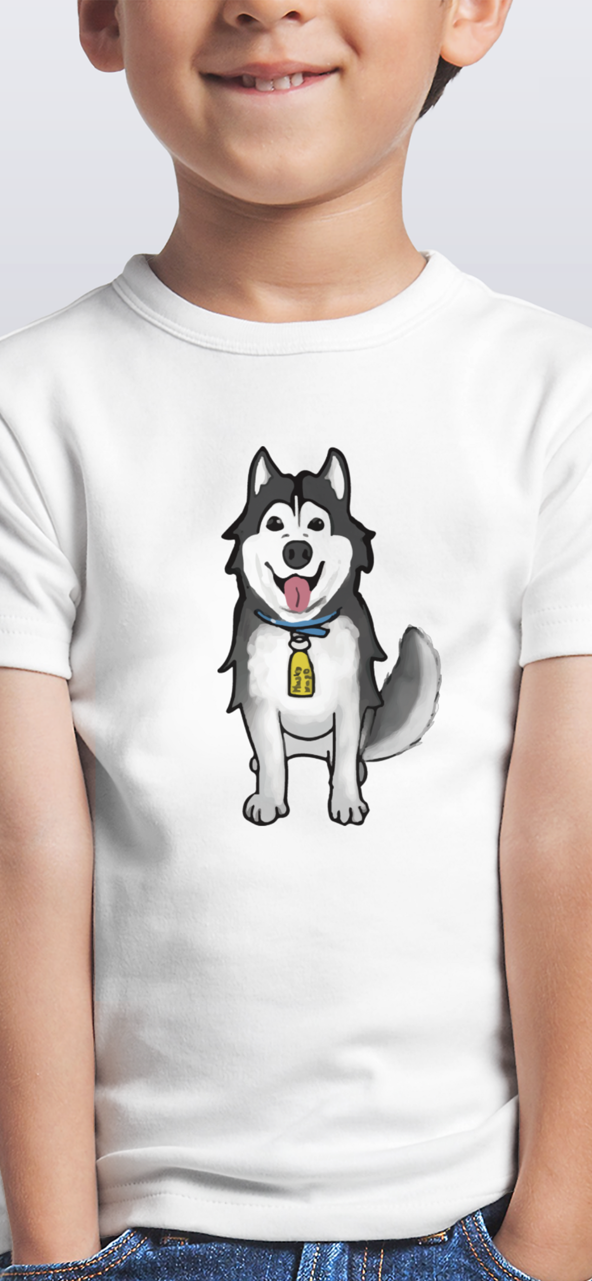 Husky Hugo 卡通圖形設計連名牌 短袖T-Shirt 2021(童裝) Husky Hugo