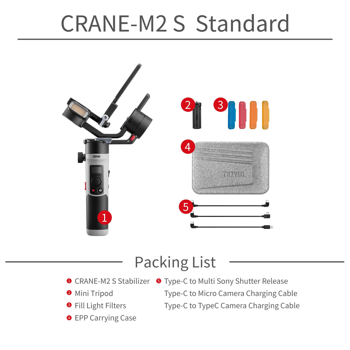 Zhiyun Crane-M2 S 相機三軸穩定器 Zhiyun