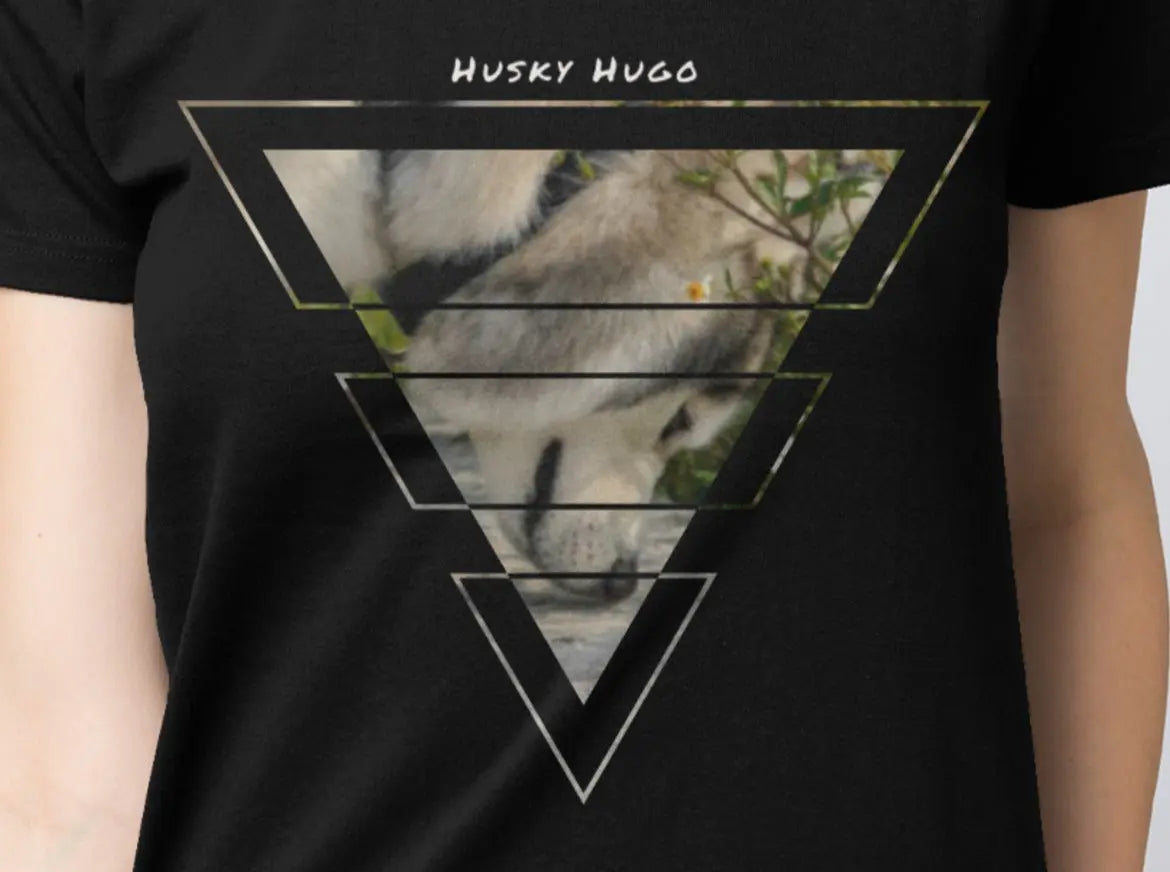 Husky Hugo 三角圖形設計 短袖黑色T-Shirt 2021(女裝) Husky Hugo